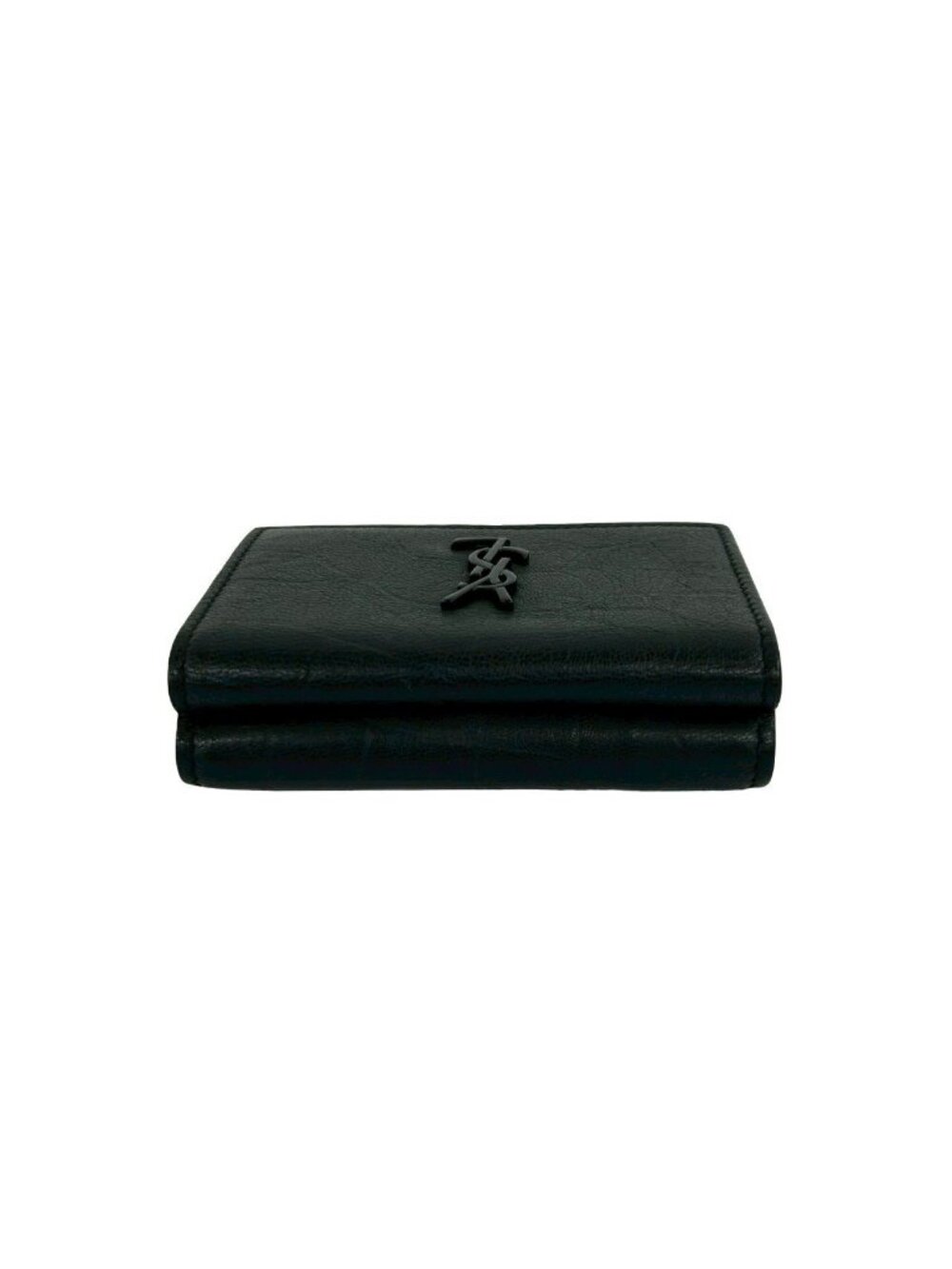Saint Laurent Box Paris YSL Logo Leather Trifold Wallet Mini Black - Picture 3 of 10